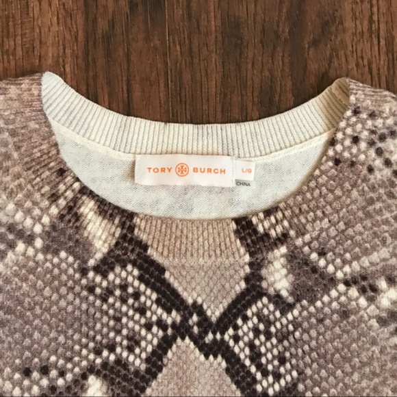 Tory Burch Python Snakeskin Wool Blend Sweater - Picture 4 of 4